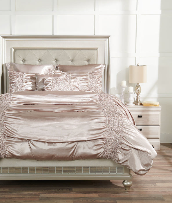Beatrice 7-Piece King Comforter Set - Taupe