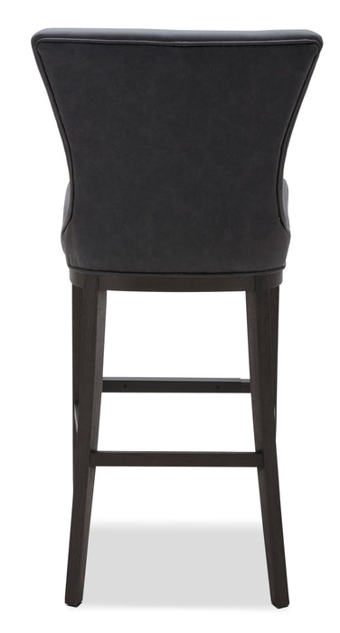 Quinn Barstool with Vegan Leather Fabric - Grey