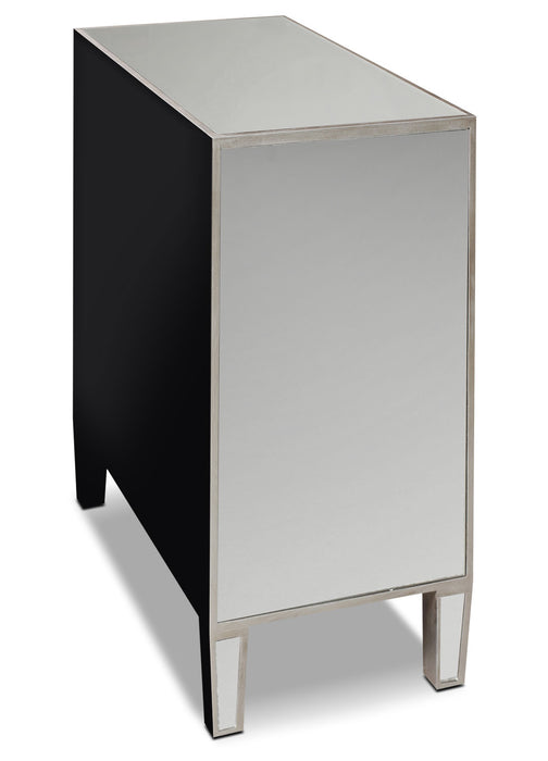 Enna 32\" Glam Accent Cabinet with Drawer - Antiqued Silver