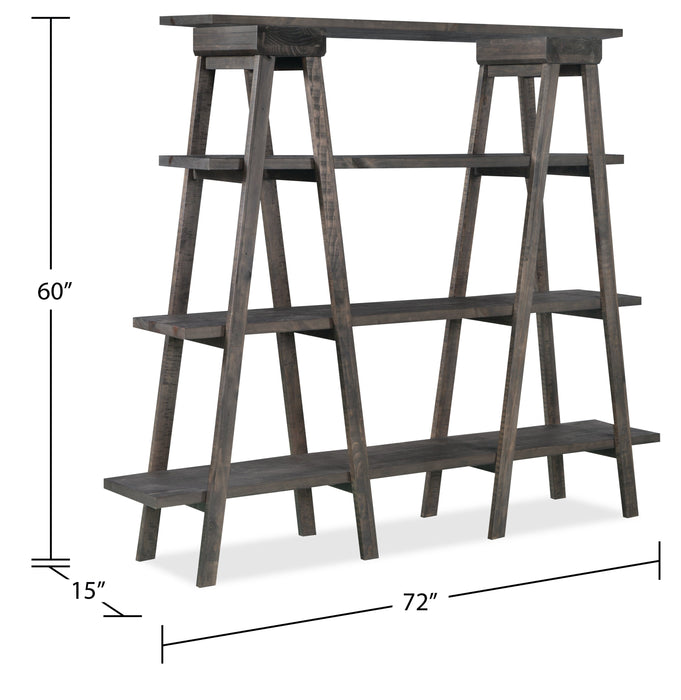 Calistoga 72\" 3-Shelf Open Ladder Bookcase - Weathered Charcoal