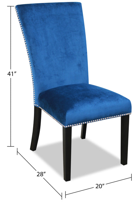 Cami Dining Chair with Velvet Fabric - Blue