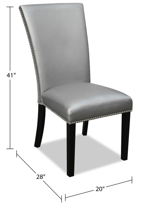 Cami Dining Chair with Vegan-Leather Fabric - Grey