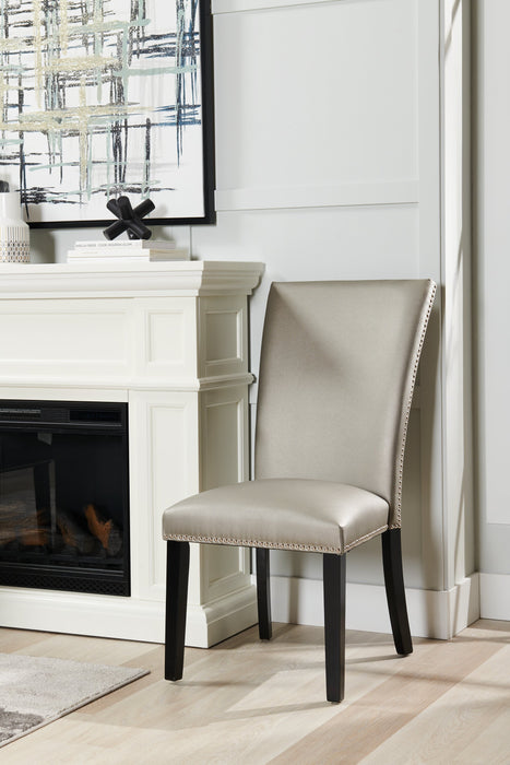 Cami Dining Chair with Vegan-Leather Fabric - Grey