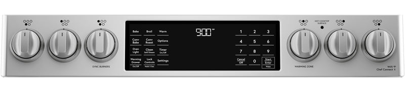 Cafe 5.7 Cu. Ft. Smart Induction Range with True European Convection and Self Clean Racks - Stainless Steel - CCHS900P2MS1