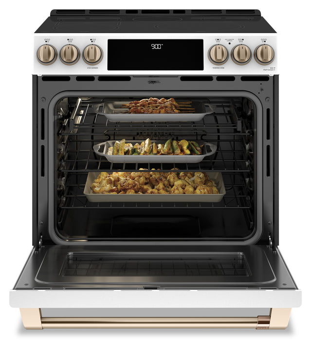 Cafe 5.7 Cu. Ft. Smart Induction Range with True European Convection and Self Clean Racks - Matte White - CCHS900P4MW2