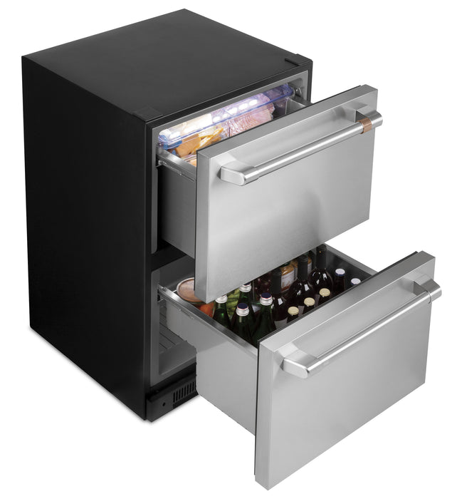 Cafe 24\" 5.7 Cu. Ft. Dual Drawer Refrigerator - Stainless - CDE06RP2NS1