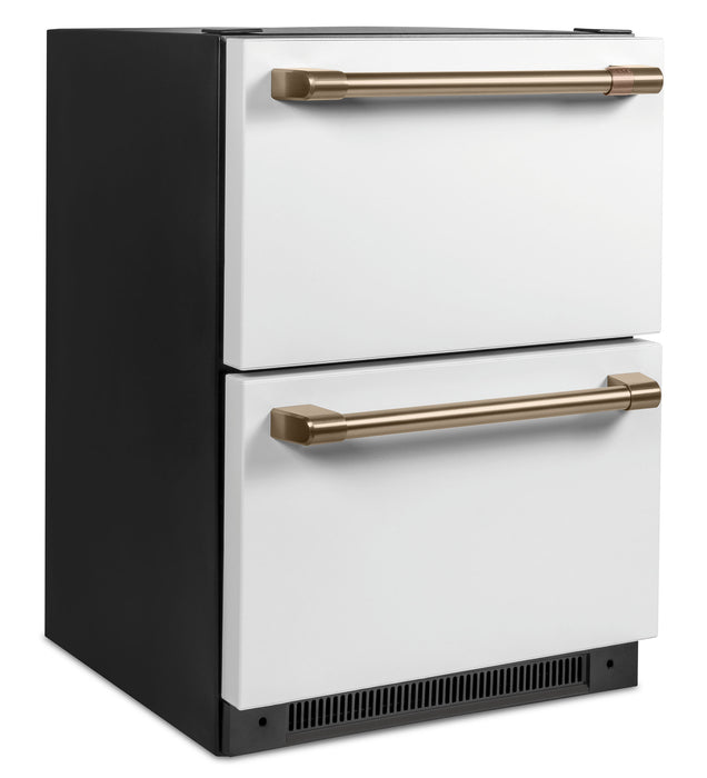 Cafe 24\" 5.7 Cu. Ft. Dual Drawer Refrigerator - Matte White - CDE06RP4NW2