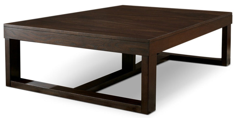 Watson 56\" Contemporary Coffee Table - Dark Brown Wood