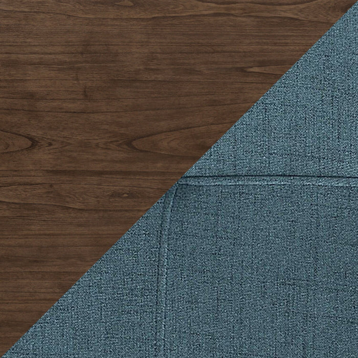 Chelsea 7pc Dining Set with Table & 6 Blue Chairs, 60\"W - Walnut Brown