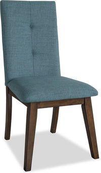 Chelsea Dining Chair with Linen-Look Fabric - Aqua Blue 