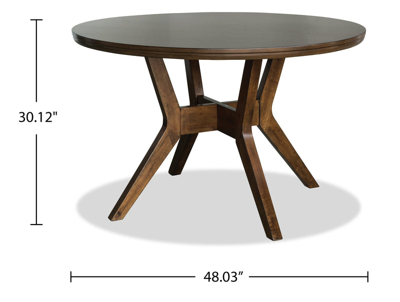 Chelsea Dining Table, 48\"W Round - Walnut Brown