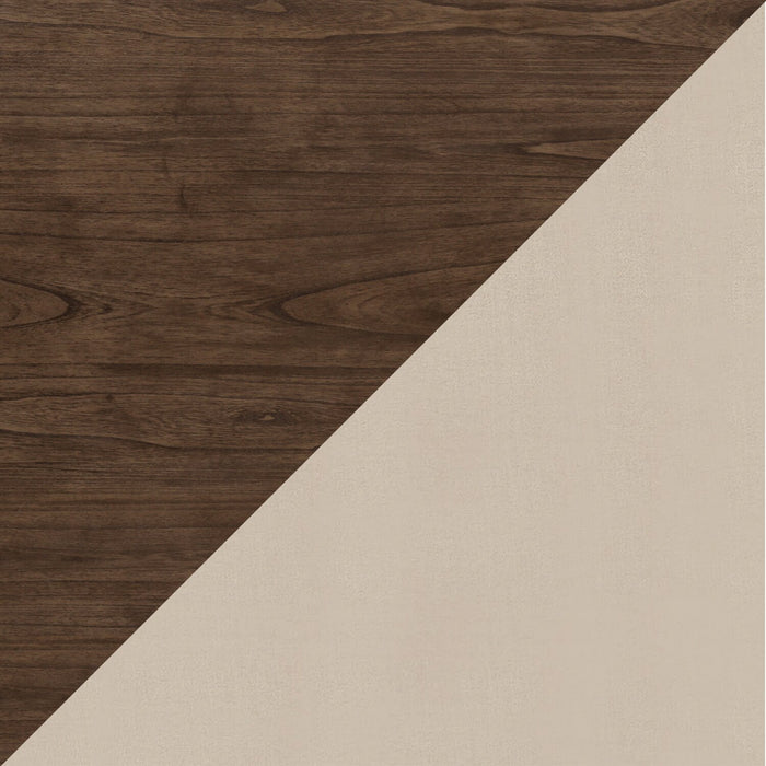 Chelsea 5pc Dining Set with Table & 4 Taupe Chairs, 60\"W - Walnut Brown