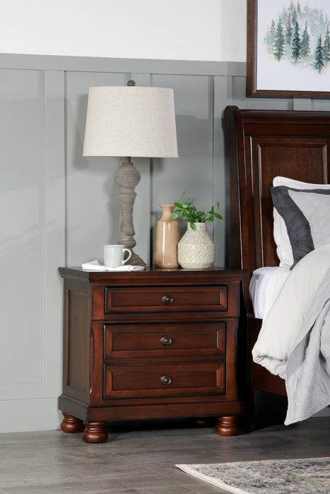 Chelsea Bedside 3-Drawer Nightstand, 28\"W x 28\"H - Cherry Brown