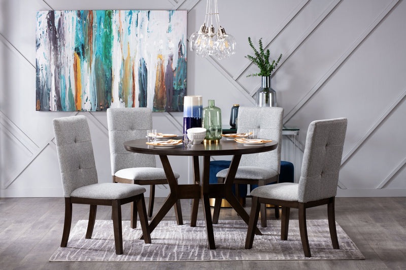 Chelsea Dining Table, 48\"W Round - Grey/Brown