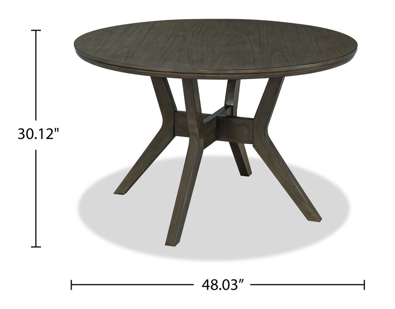 Chelsea Dining Table, 48\"W Round - Grey/Brown