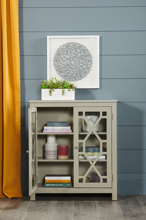 Clary 31.5\" Accent Cabinet with Glass Doors - Grey