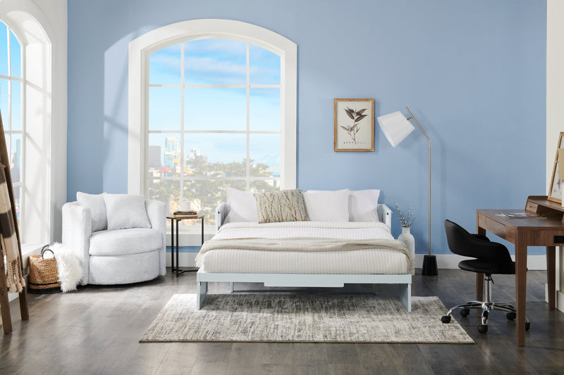 Cleo 15.7\" Chairside Table - Brown with Black Metal Legs