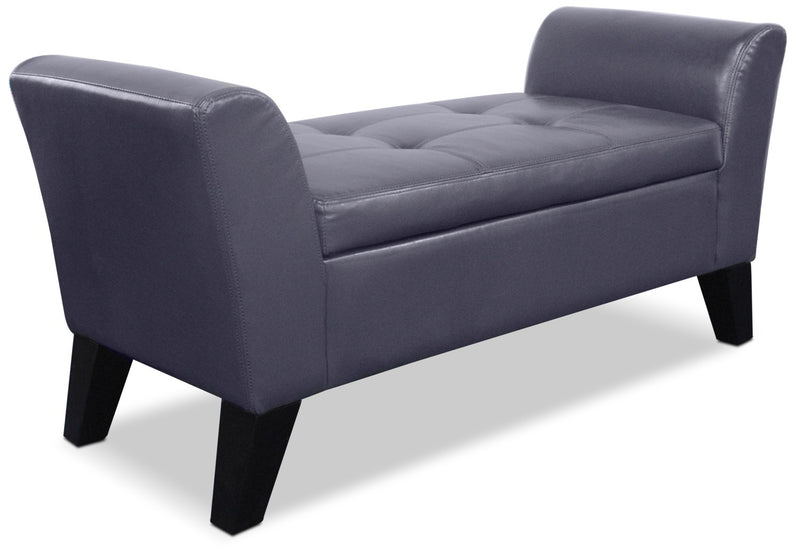 Bonn 44\" Storage Ottoman - Grey Faux Leather