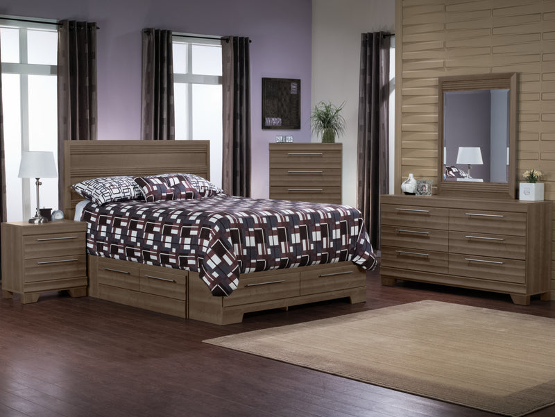 Olivia 4-Piece Full Storage Bed and Chest Package – Grey