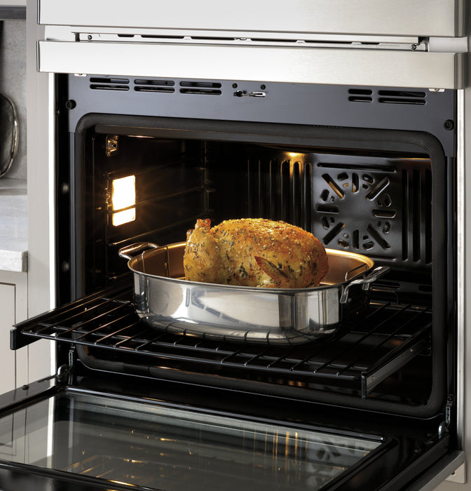 Cafe 30\" 6.7 Cu. Ft. Electric Wall Oven with Combination Double Wall Oven with True Convection - Stainless - CTC912P2NS1