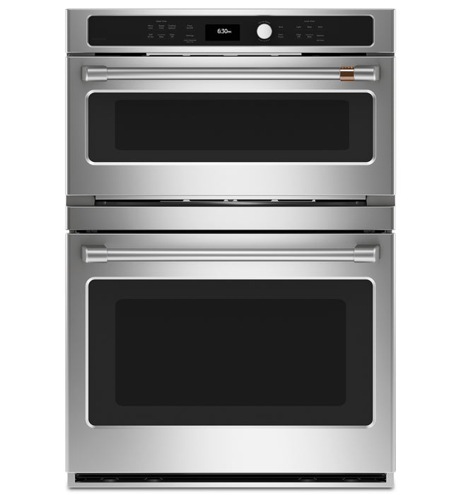 Cafe 30\" 6.7 Cu. Ft. Electric Wall Oven with Combination Double Wall Oven with True Convection - Stainless - CTC912P2NS1
