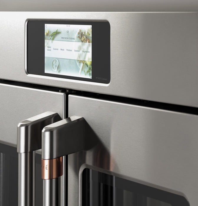 Cafe 30\" 10 Cu. Ft. Electric Double Wall Oven with True European Convection - Stainless - CTD90FP2NS1