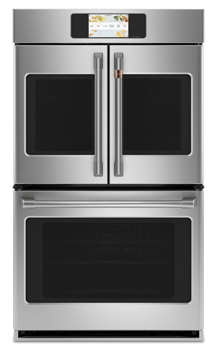 Cafe 30\" 10 Cu. Ft. Electric Double Wall Oven with True European Convection - Stainless - CTD90FP2NS1