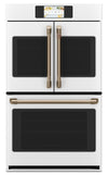 Cafe 30\" 10 Cu. Ft. Electric Double Wall Oven with True European Convection - Matte White - CTD90FP4NW2