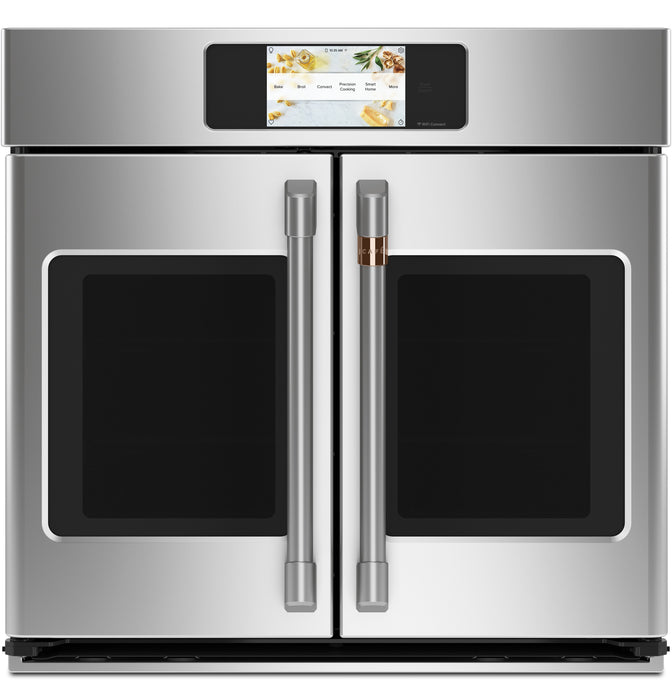 Cafe 30\" 5 Cu. Ft. Electric Wall Oven with True European Convection French Door - Stainless - CTS90FP2NS1