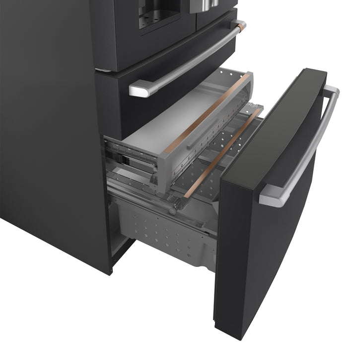 Cafe 36\" 27.8 Cu. Ft. French-Door Refrigerator - Matte Black - CVE28DP3ND1