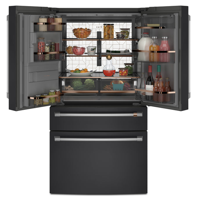 Cafe 36\" 27.8 Cu. Ft. French-Door Refrigerator - Matte Black - CVE28DP3ND1