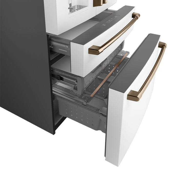 Cafe 36\" 27.8 Cu. Ft. French-Door Refrigerator - Matte White - CVE28DP4NW2