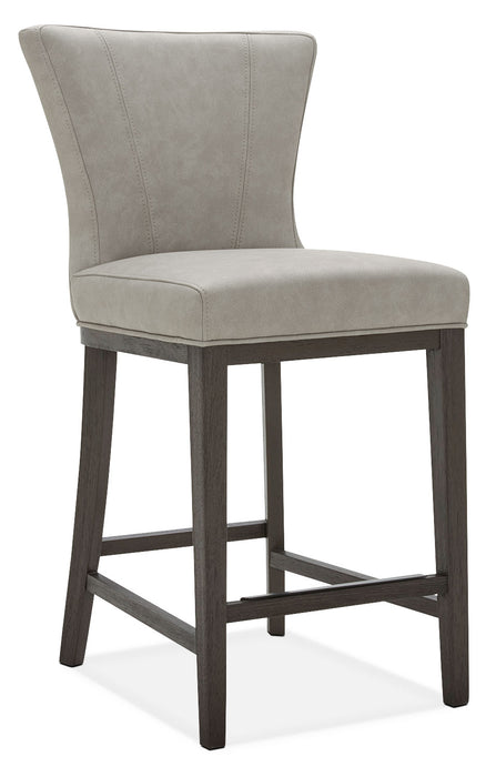 Quinn Counter-Height Stool with Vegan Leather Fabric, 26\"H - Taupe