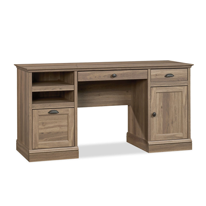 Davon 59.05\" Executive Office Desk with 2-Drawers & Cabinet - Salt Oak 