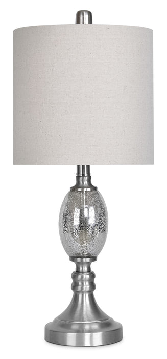 23.5\" Modern Mercury Glass with Brushed Nickel Table Lamp