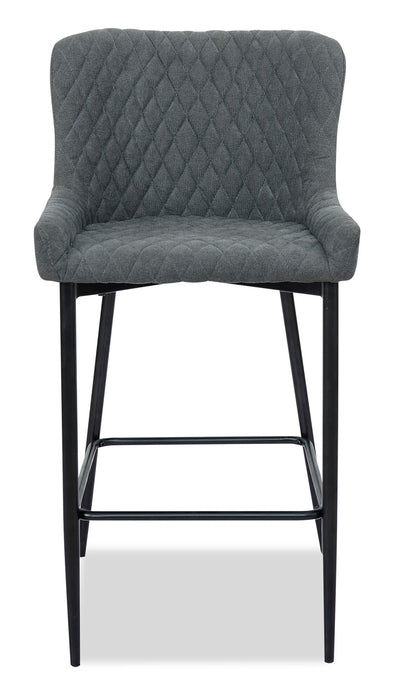 Demi Counter-Height Stool with Velvet-Like Fabric, Metal - Grey
