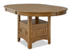 Dena Dining Table with 42-60\"W Extension, Round  - Oak Brown
