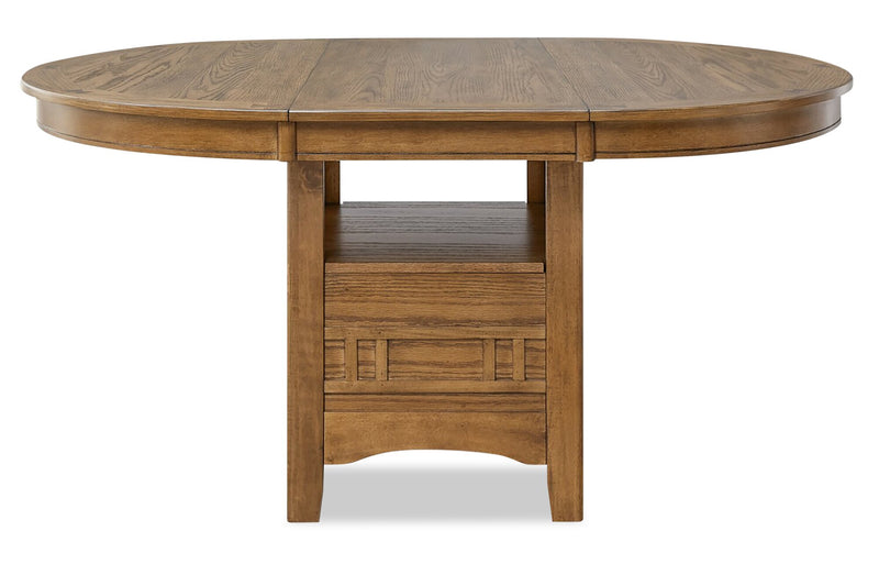 Dena Dining Table with 42-60\"W Extension, Round  - Oak Brown