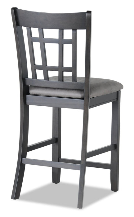 Dena Counter-Height Dining Chair with Vegan-Leather Fabric - Grey