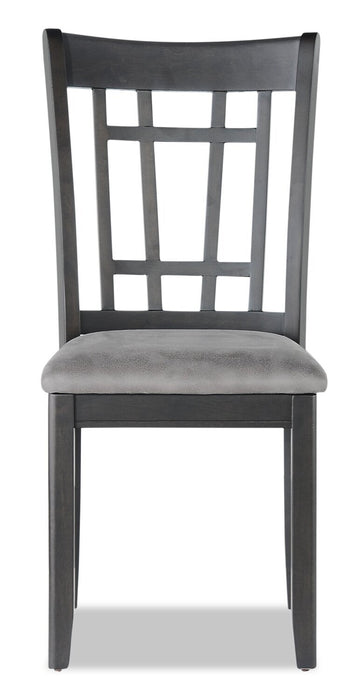 Dena Dining Chair with Vegan-Leather Fabric - Grey