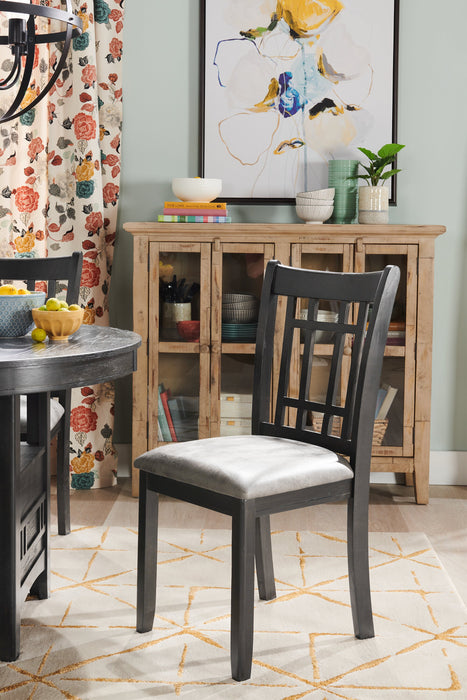 Dena Dining Chair with Vegan-Leather Fabric - Grey