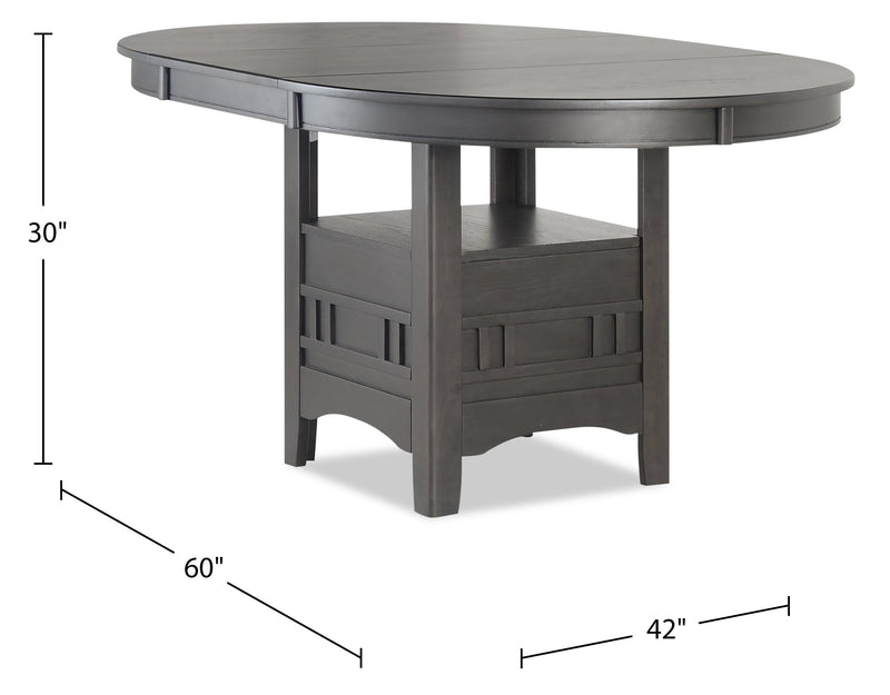 Dena Dining Table with 42-60\"W Extension, Round  - Grey