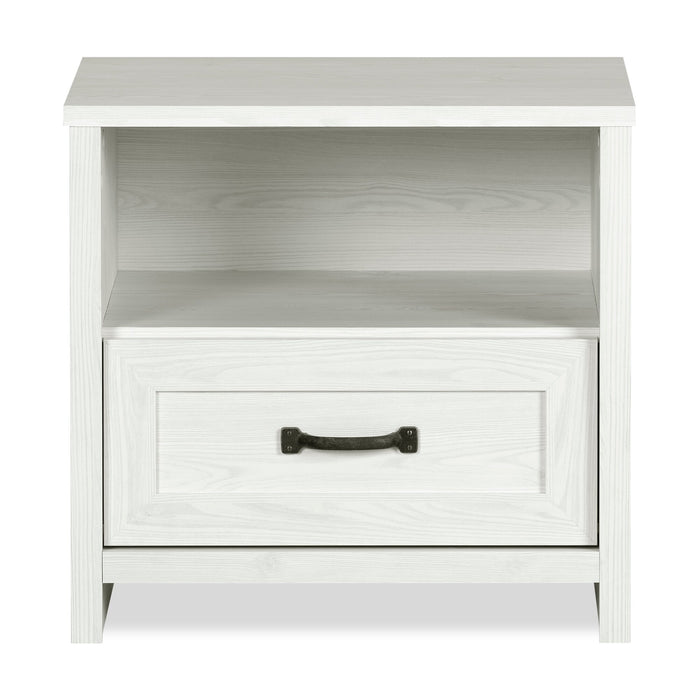 Dove Bedside 1-Drawer Nightstand, 23.8\"W x 22.5\"H, Made in Canada - White