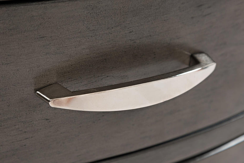 Downtown  18\" Modern Chairside Table with Storage - Grey Brown Wood