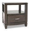 Downtown  24\" Modern End Table with Storage and Shelf - Grey Brown Wood