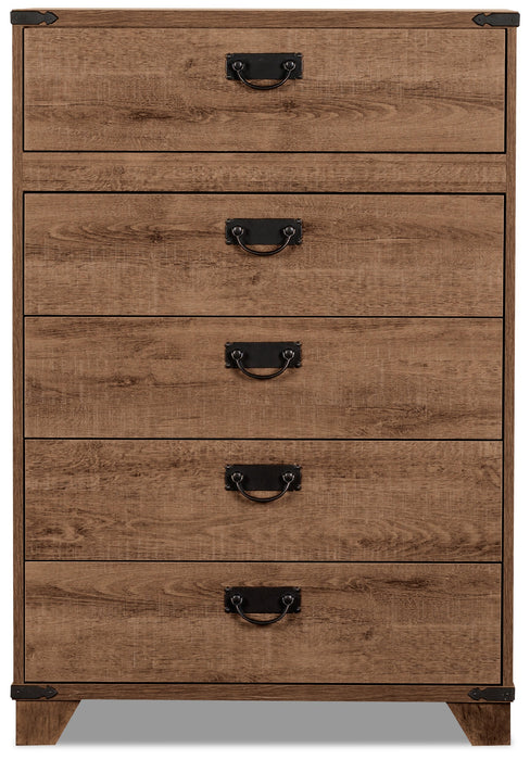 Driftwood 5-Drawer Bedroom Chest for Kids, 31\"W - Brown