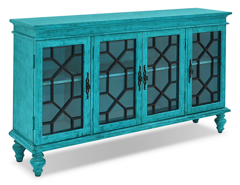 Rigolet 60\" 4-Door Accent Cabinet - Blue