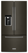 KitchenAid 36\" 24 Cu. Ft. French-Door Refrigerator - Black Stainless Steel PrintShield™ Finish - KRFC704FBS
