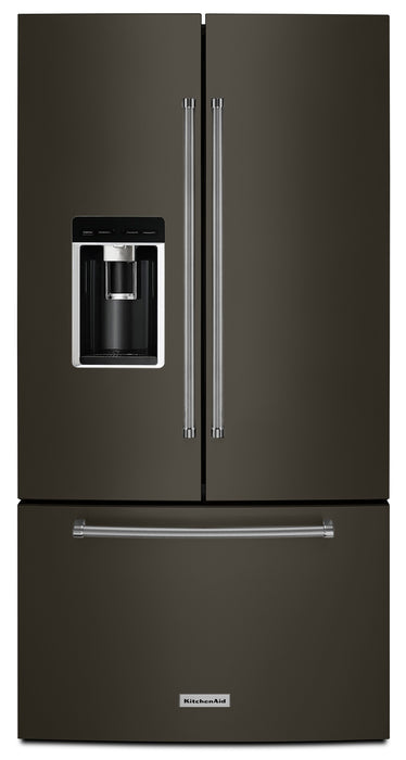 KitchenAid 36\" 24 Cu. Ft. French-Door Refrigerator - Black Stainless Steel PrintShield™ Finish - KRFC704FBS
