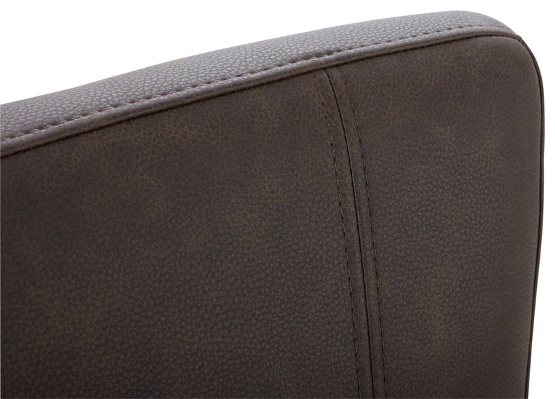 Quinn Counter-Height Stool with Vegan Leather Fabric, 26\"H - Brown